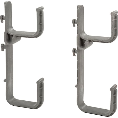 Global Industrial Accessory Square Hooks, 4-3/8 Deep, for Industrial Service Cart, Structural Foam, 2PK 800302